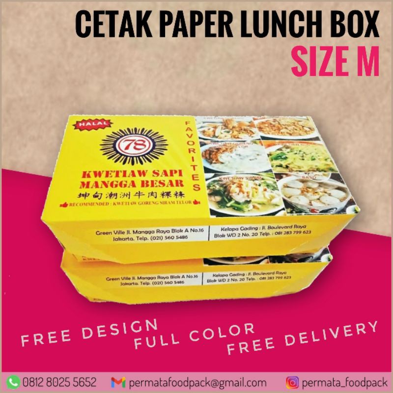 Jual Cetak Paper Lunch Box size M 3000 pcs Shopee Indonesia