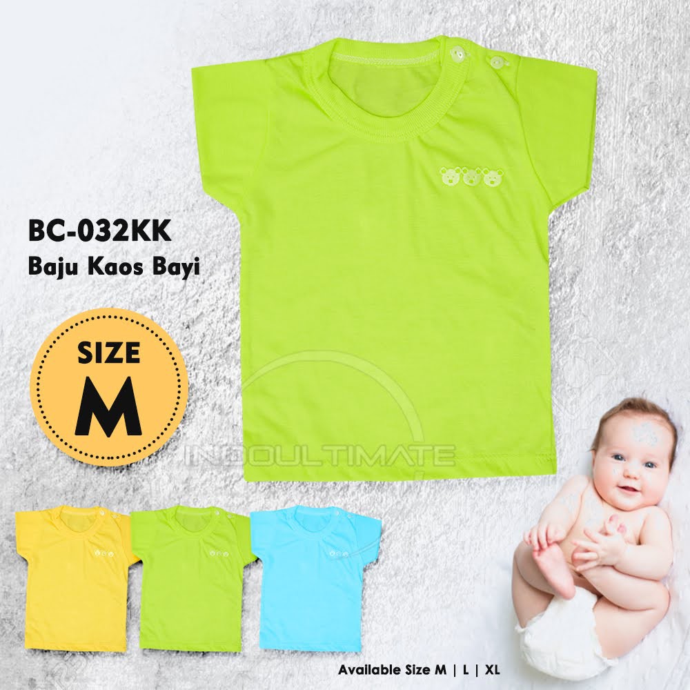 Kaos Anak Bayi Balita Cotton Baju Harian Bayi Oblong Setali Polos BC-032KK Pakaian Bayi Atasan Bayi-GREEN