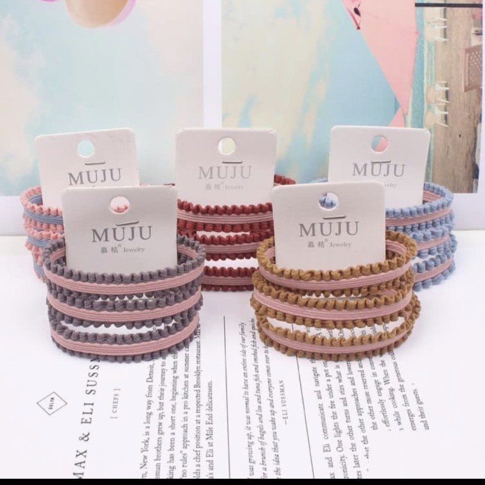 IK36 Ikat Rambut Korea RENDA SEDANG SET ISI 3 PCS Elastis Premium