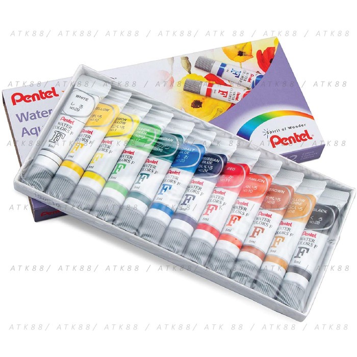 

air-cat- cat air pentel arts 12 water colours (wfrs-12) -cat-air.