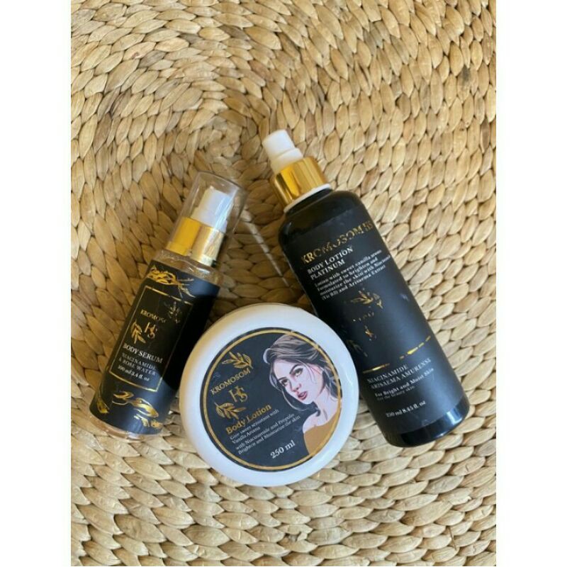 SATU PAKET KOMPLIT(HB BASIC 250 ml+ PLATINUM +BODY SERUM GOLD)