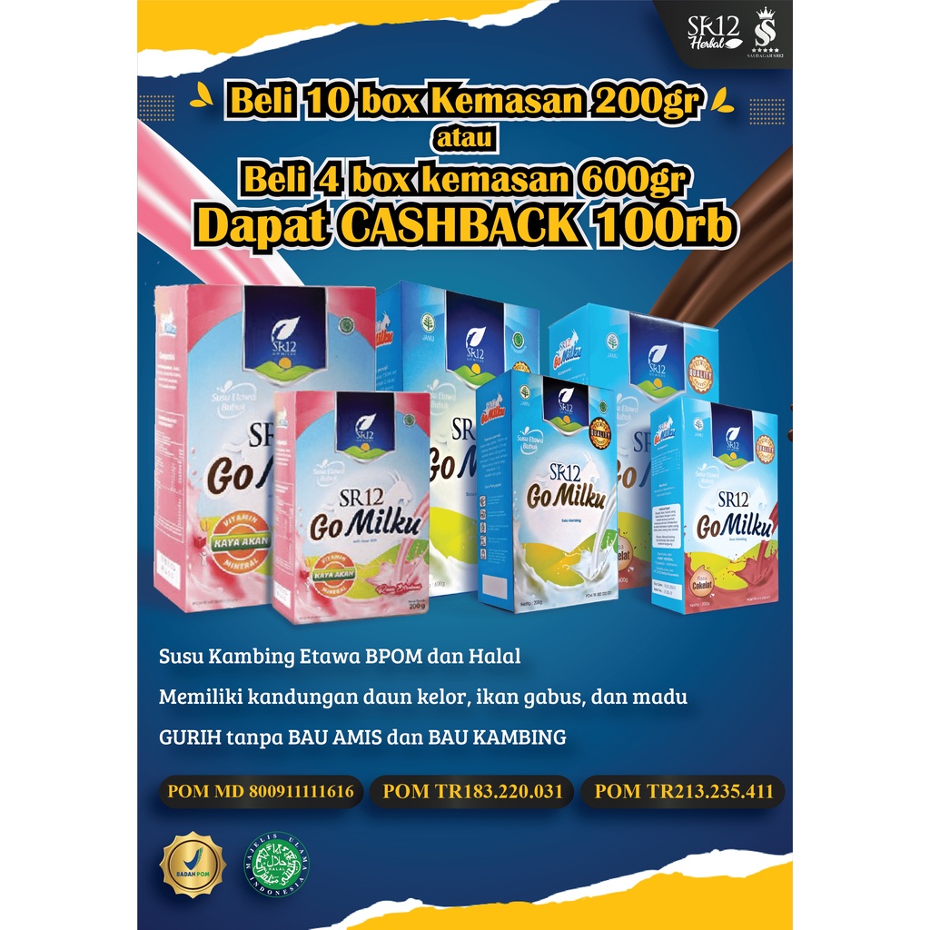 

Cashback Go milku Sr12 Susu kambing etawa Susu kesehatan Menyehatkan lambung Menambah berat badan Susu kaya manfaat Bpom