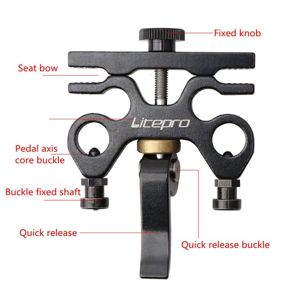 Lanfy Sepeda Pedal Lipat Gunung Jalan Tahan Lama Portabel Bersepeda Aksesoris Sepeda Paduan Aluminium Saddle Holder Bracket