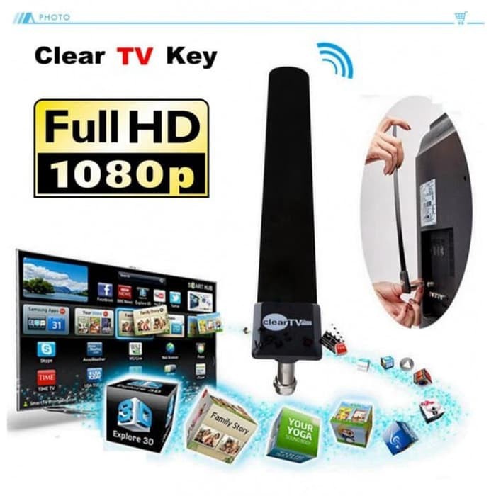 [COD] CLEAR TV KEY HDTV ANTENA INDOOR DIGITAL SALURAN TV HD TANCAPKAN KE TV SETIAP CEPAT MUDAH SETUP