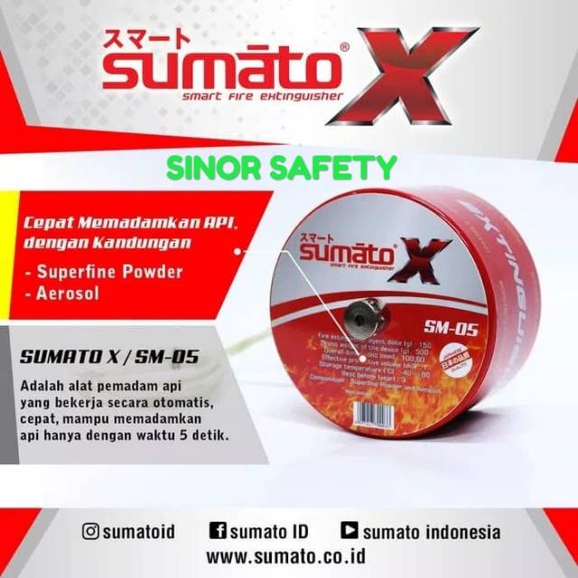 ORIGINAL SUMATO -X 500 mL SM-05 Alat Pemadam Api Otomatis Mobil Panel