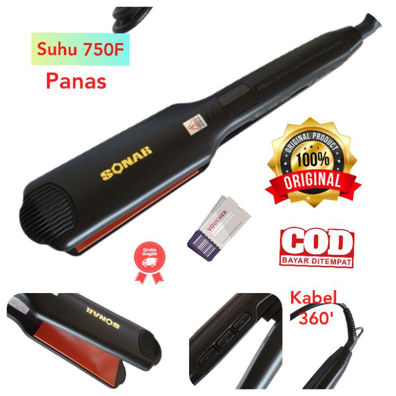 Catokan sonar sn-760 catok 2in1 curly kriting rambut Pelurus rambut profesional suhu Rebonding murah