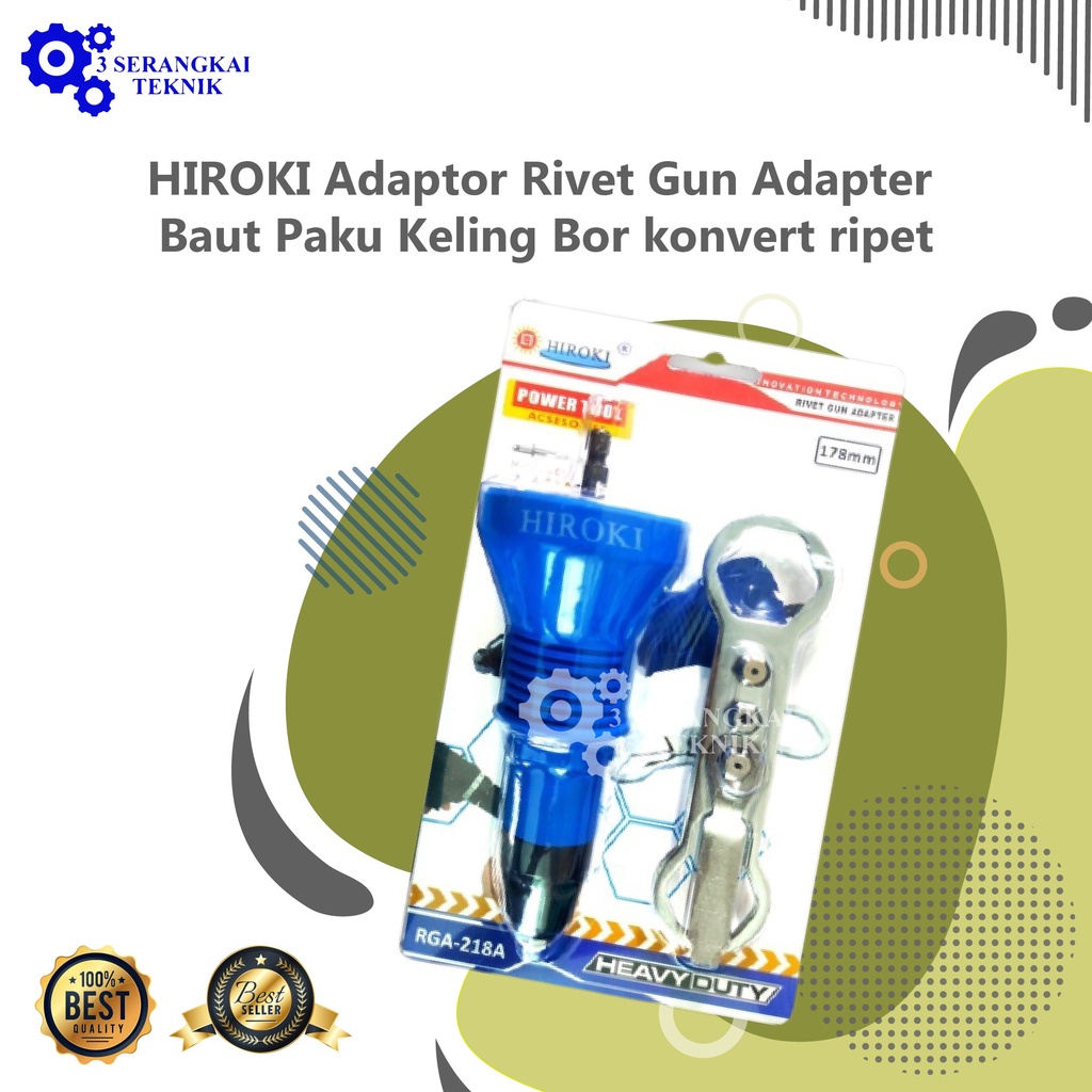 HIROKI Adaptor Rivet Gun Adapter Baut Paku Keling Bor konvert ripet