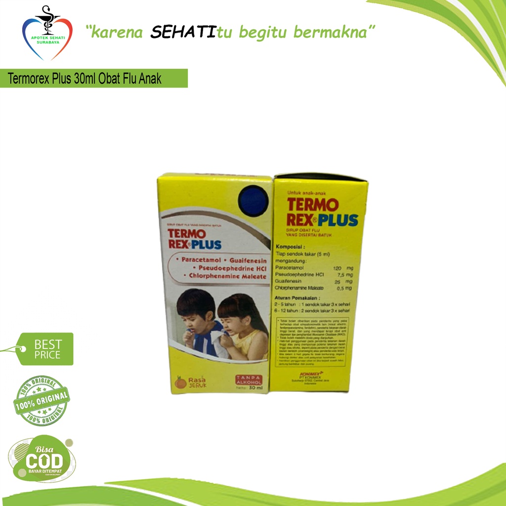 TERMOREX PLUS 30ML SIRUP DEMAM PANAS BATUK PILEK ANAK