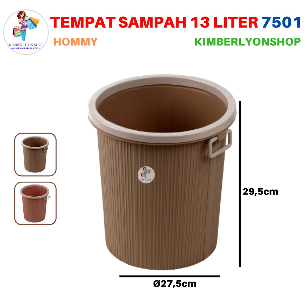 Tempat Sampah Bulat Omega 13 Liter 7501 Hommy