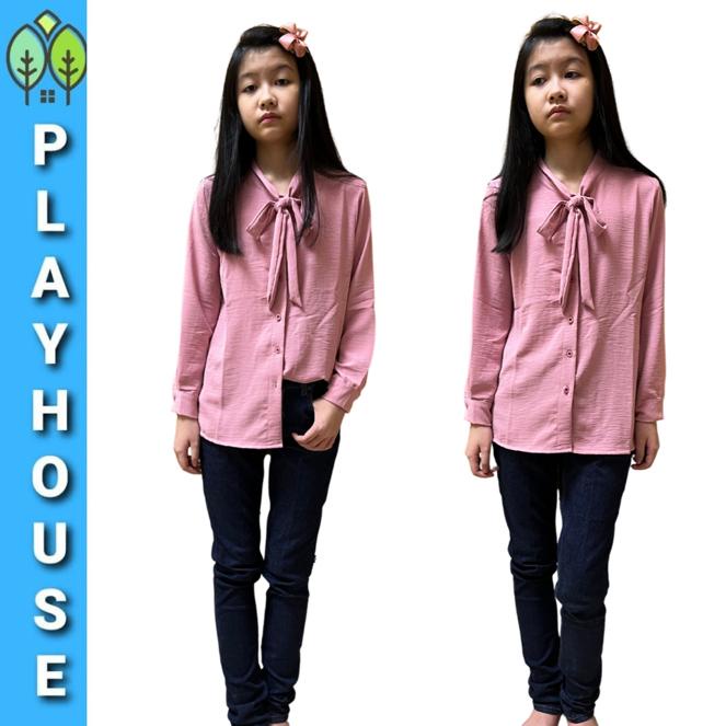 Blus Anak Perempuan Tanggung Blouse Kids Fashion Lengan Panjang umur 8-16 Tahun