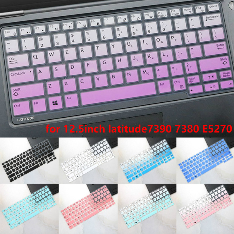 For 12.5 Inches Dell Latitude 7390 7380 E5270 Soft Ultra-thin Silicone Laptop Keyboard Cover Protector