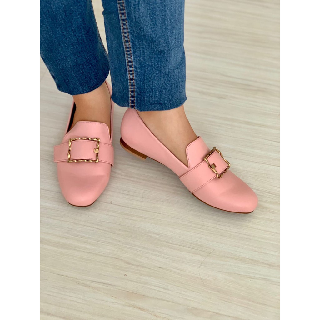 [7.7 Boombastis Sale⚡] - SEPATU WANITA PS061 BUCKLE LEATHER LOAFERS PREMIUM IMPORT