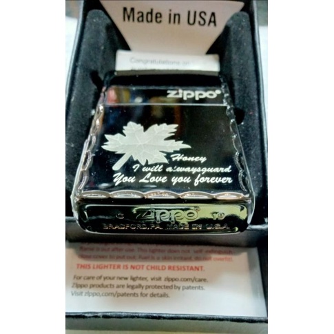 KOREK API ZIPPO ANTIK MOTIF BUNGA
