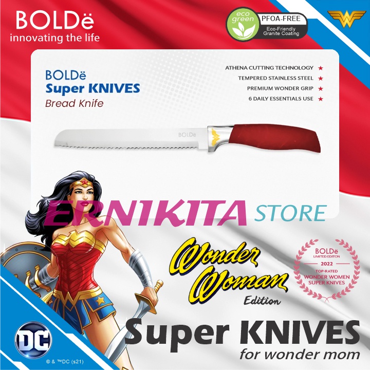 BOLDe SUPER KNIVES WONDER WOMAN 6 PCS - Pisau Set Stainless Steel