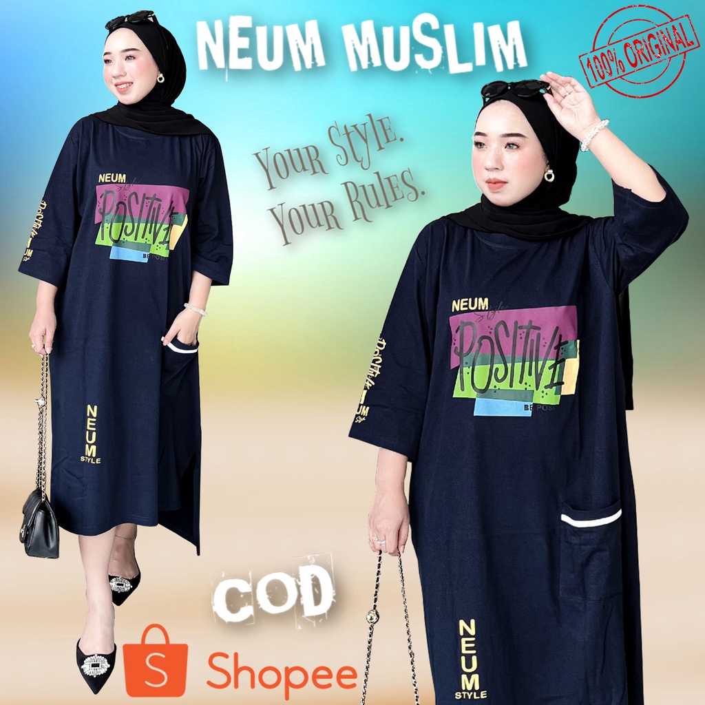 Neum Muslim Long Tunik Basic Tunik Motif Tunik Oversize Premium