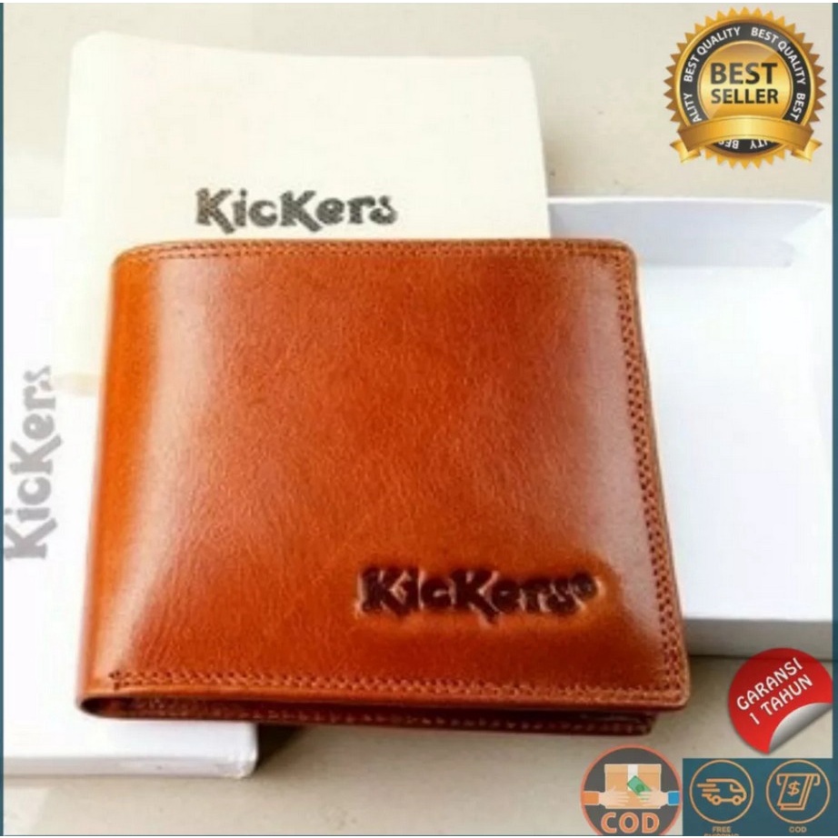 KICKERS-Dompet Pria Kulit Asli TAHAN API 100% Kulit Bukan Sintetis Jahitan Rapi