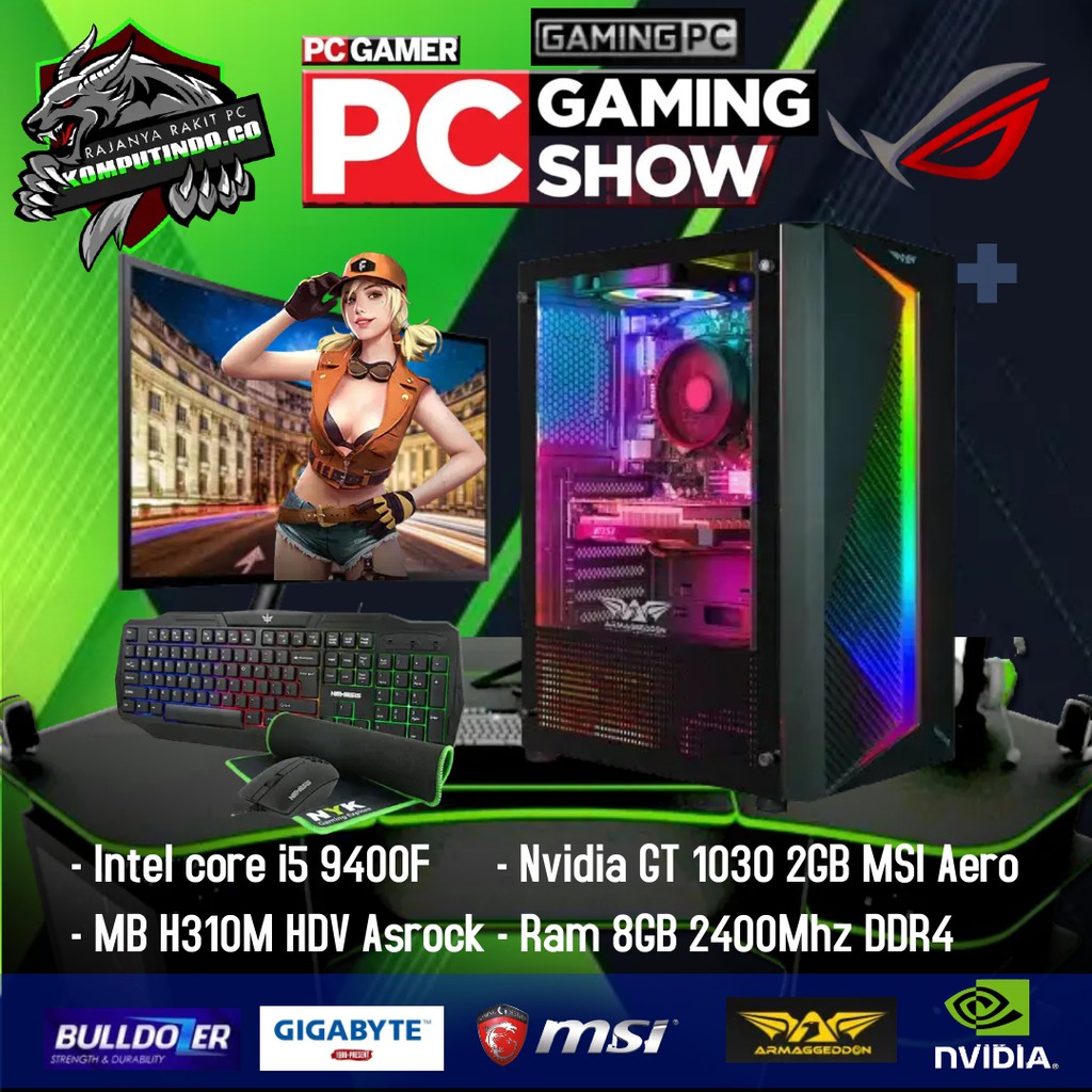 Pc Gaming Editing I5 Fullset Monitor 19 Inch Siap Pakai Editing Gaming pc gaming fullset cpu gaming 