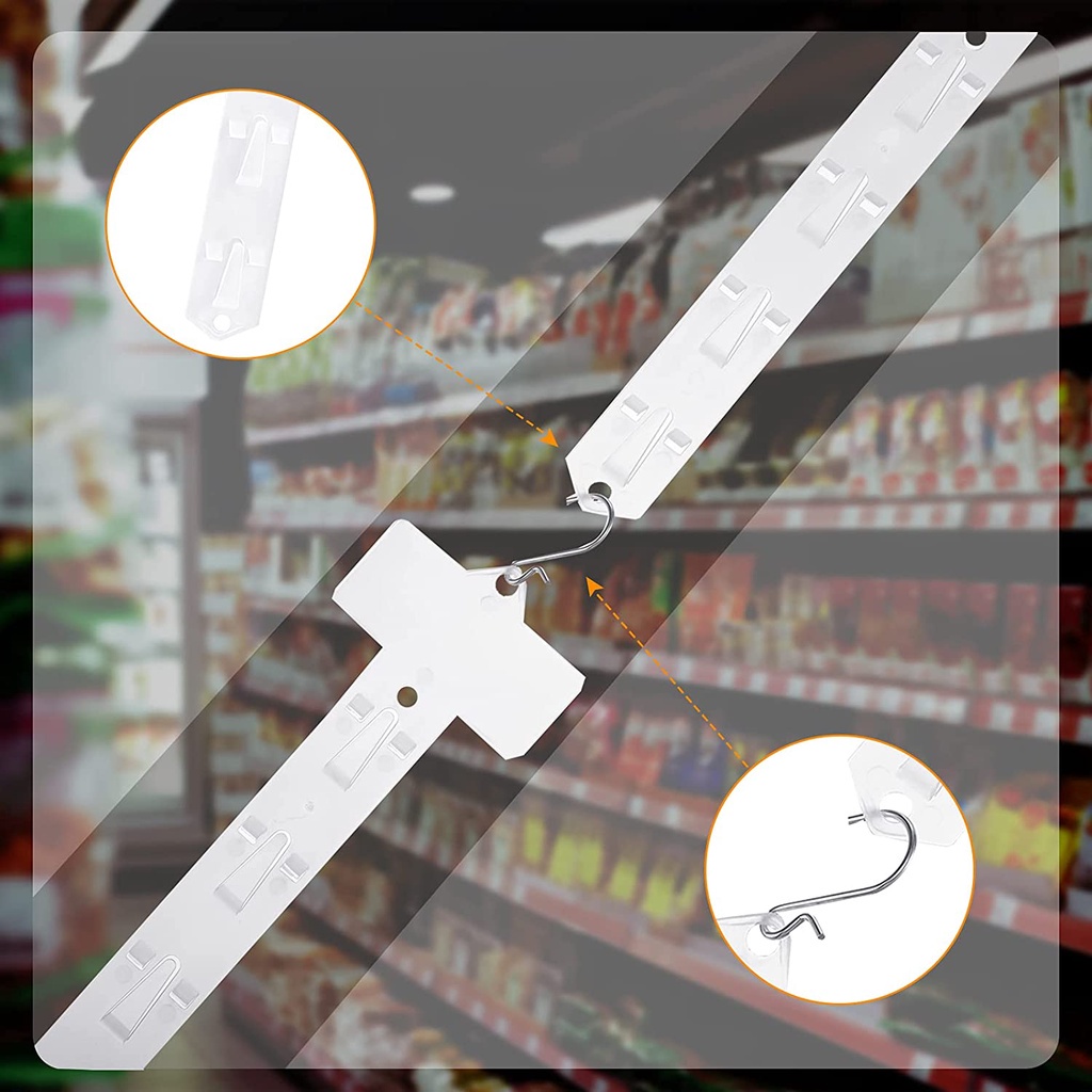 Supermarket Snack Plastic Pp Clear Long Display Hanging Strips With Clips