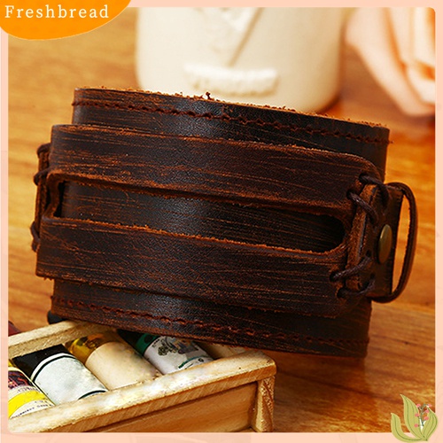 [TERLARIS]Men Women Punk Retro Wide Faux Leather Belt Bracelet Wristband Jewelry Gift