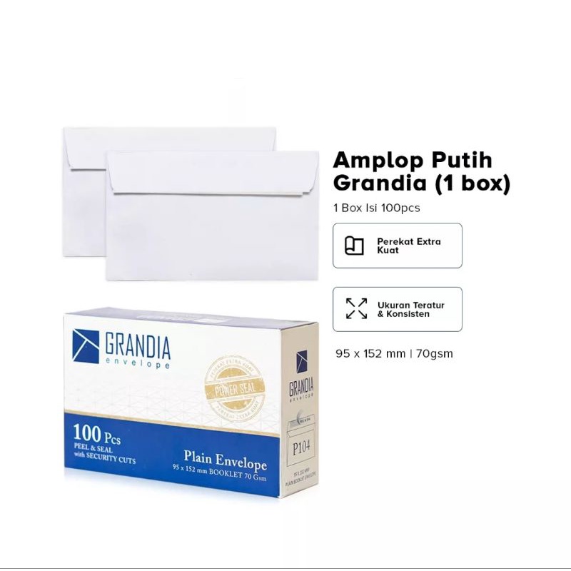 

amplop putih polos 104 grandia isi 100 lembar