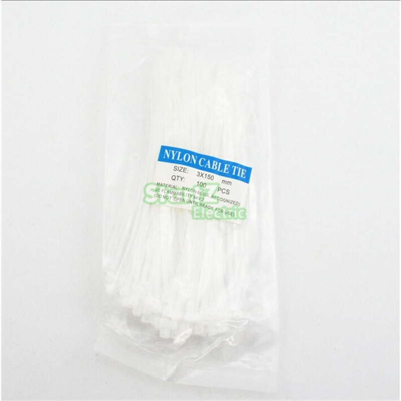 100pcs / Kantong Tali Pengikat Kabel Bahan Nilon Ukuran 3X150MM