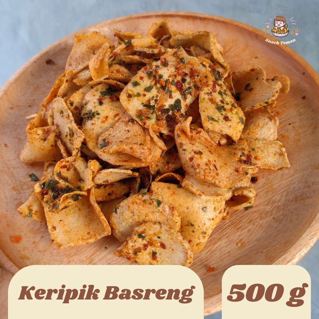 

Keripik Basreng Cikruh Pedas Gurih Renyah 500g - Snack Teman