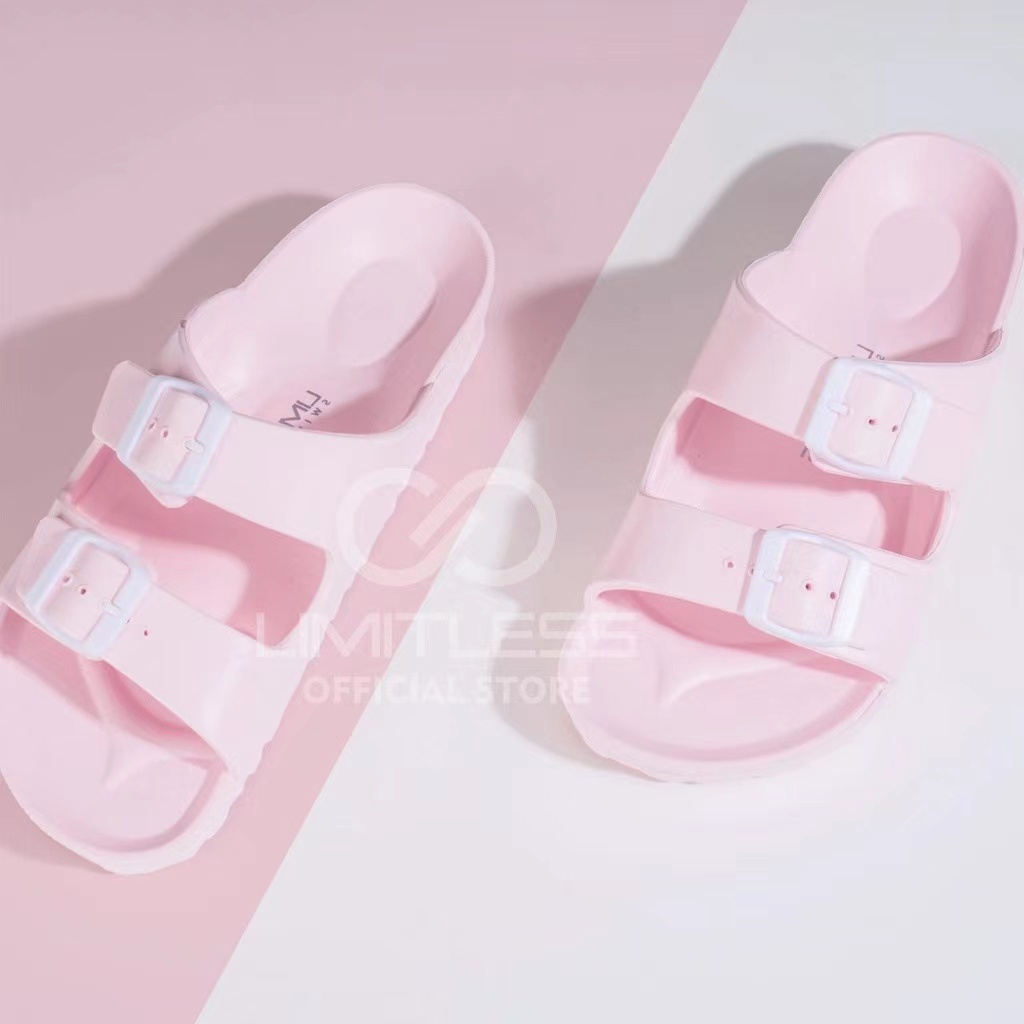 Sandal Cewe Fashionable Model Dua Strap Terbaru Anti Slip Murah Sandal Wanita Slop Sendal Cewek Kekinian Korean