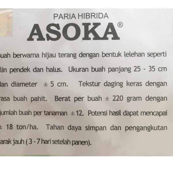 ➱ Benih bibit paria Asoka 10gram pare dari benih Pertiwi ➥