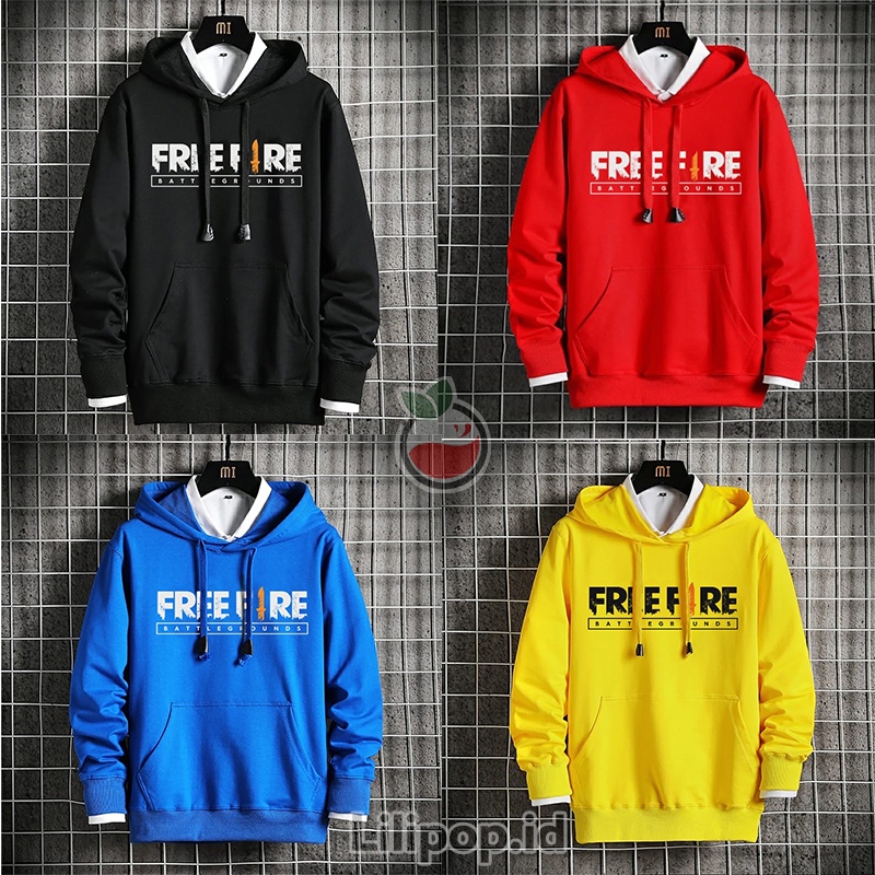 Lilipop.id Sweater Pria Free Fire PUBG Hoodie Jumper