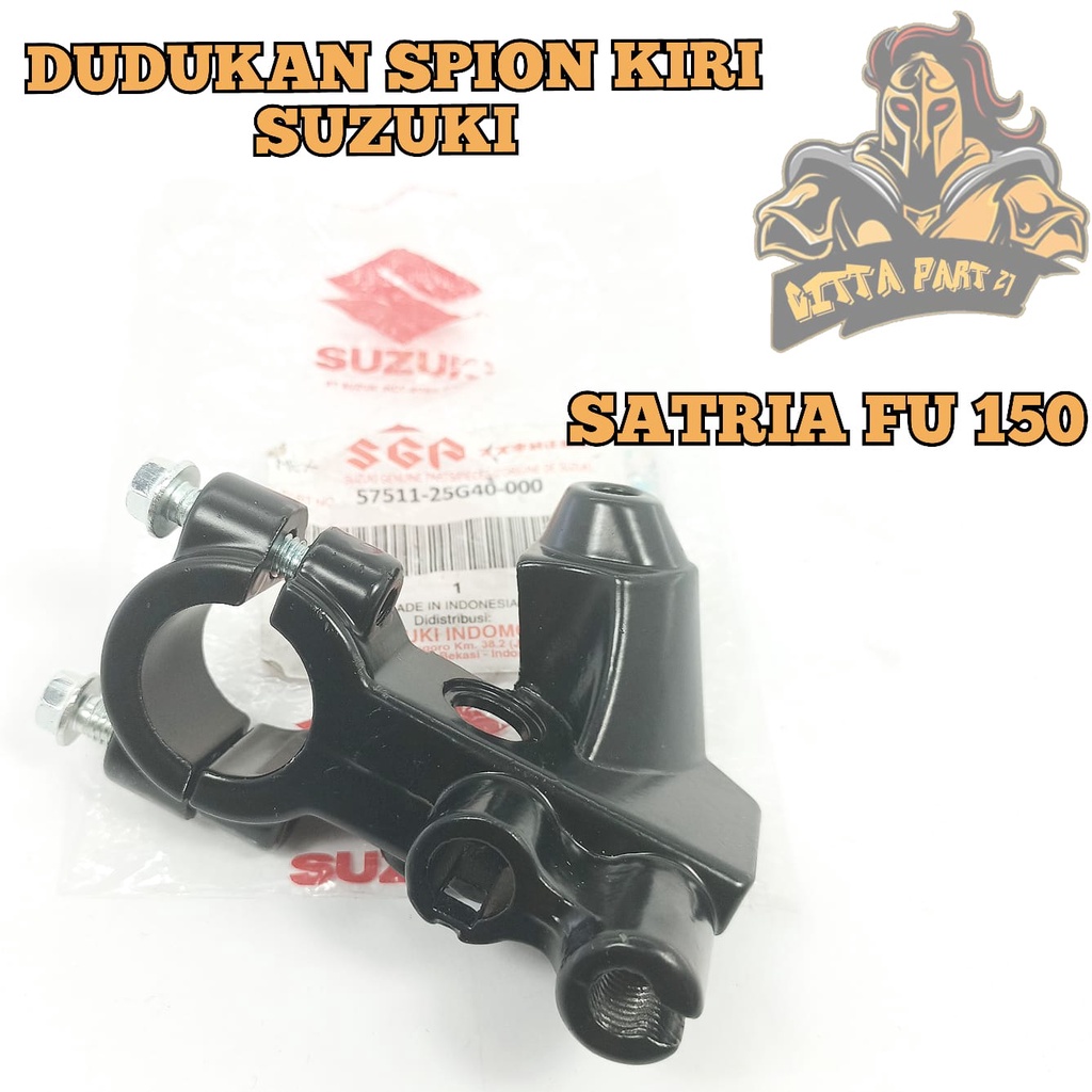 DUDUKAN SPION KIRI DRAT 12 SUZUKI SATRIA FU 150 KUALITAS ASLI ORIGINAL SUZUKI SGP PRESISI BESI BERKUALITAS DAN TEBAL TIDAK MUDAH PATAH DAN DIJAMIN AWET SATRIA  FU 150