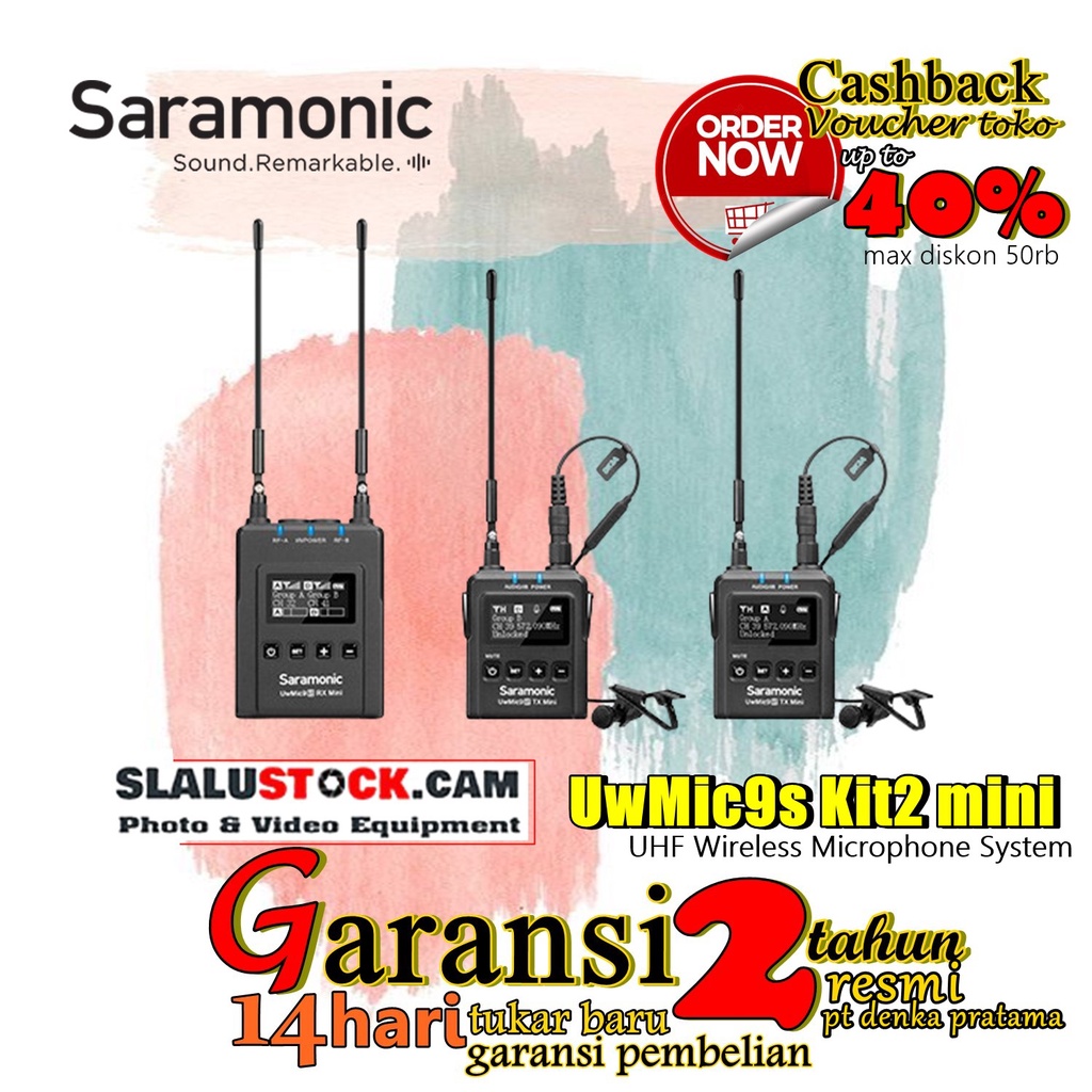 SARAMONIC UwMic9s KIT2 mini UHF WIRELESS MICROPHONE SYSTEM RESMI