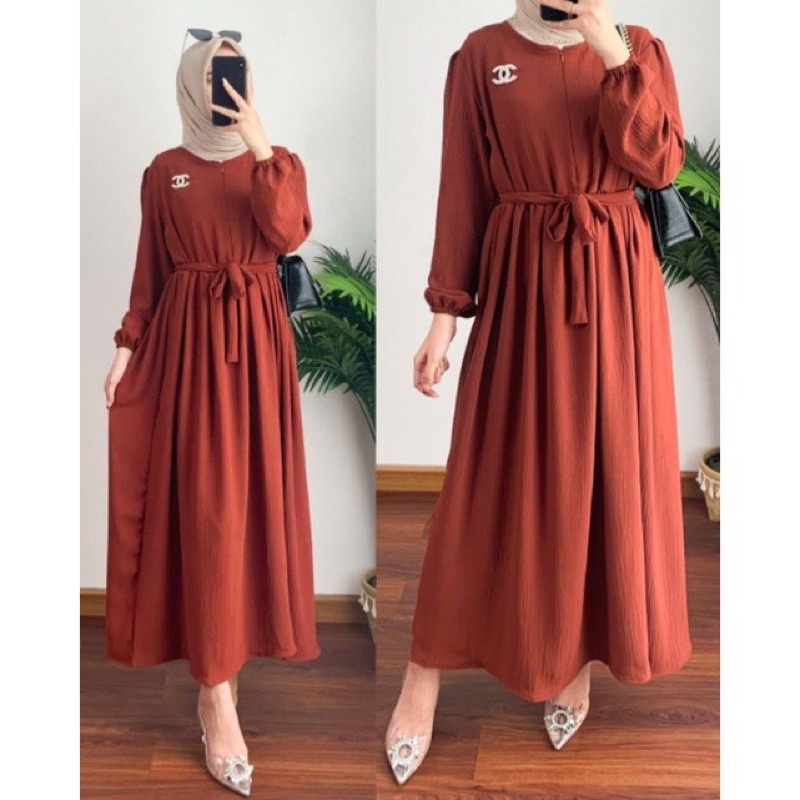 Adinda Midi Dress  / Midi Dress Terbaru  / Dress Muslim Kekinian