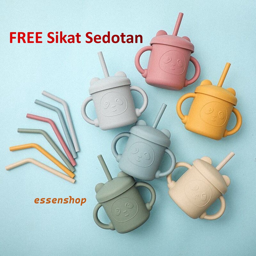 Baby Training Cup Gelas Bayi Silicone Silikon Botol sedotan anak