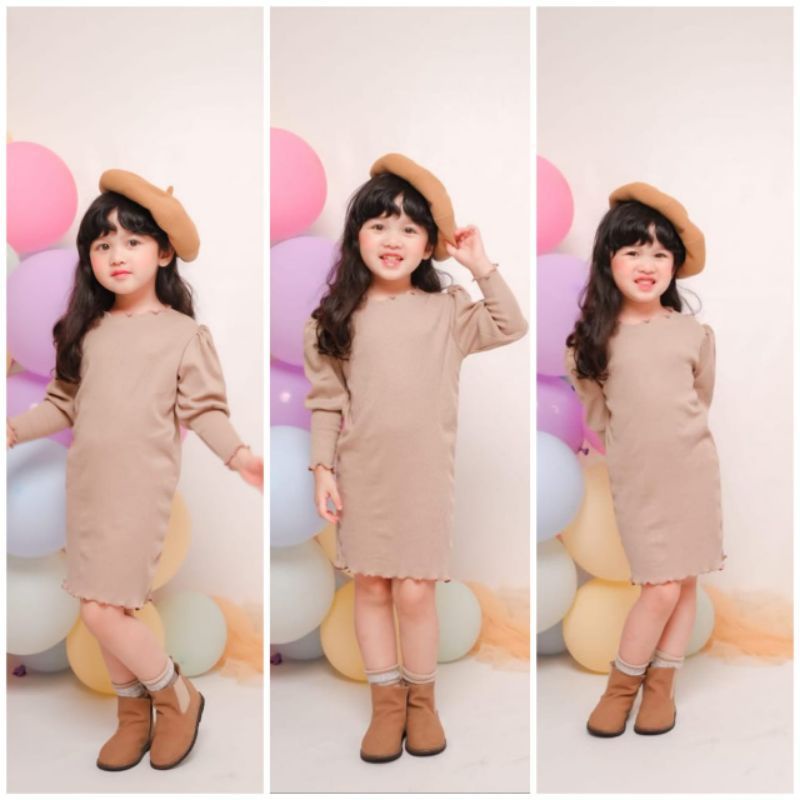 Rania long dress 2-5tahun/long tunik dress tunic rajut