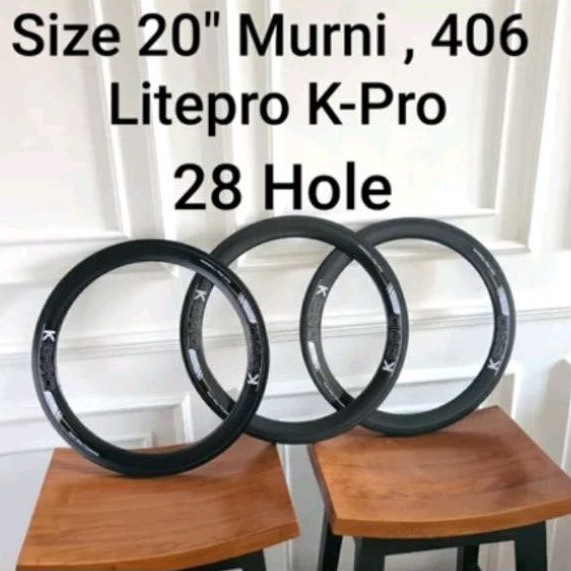 Rims Velg sepeda lipat Litepro 20 inch murni 406. lubang 28 H 28hole 28h folding bike rim Bahan material Alloy Alumunium presta valve