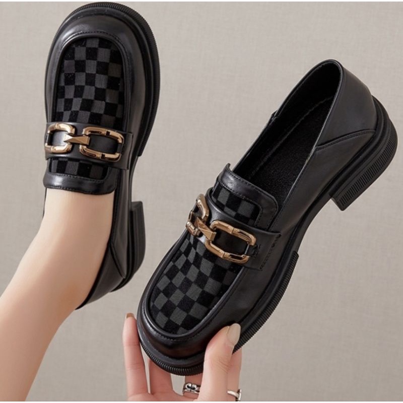 Sepatu Docmart Siva Terbaru Fashion Import Premium Quality 8045 Sepatu Loafers Sekolah Hitam Cewek Remaja Viral Kekinian 09 Bisa Cod