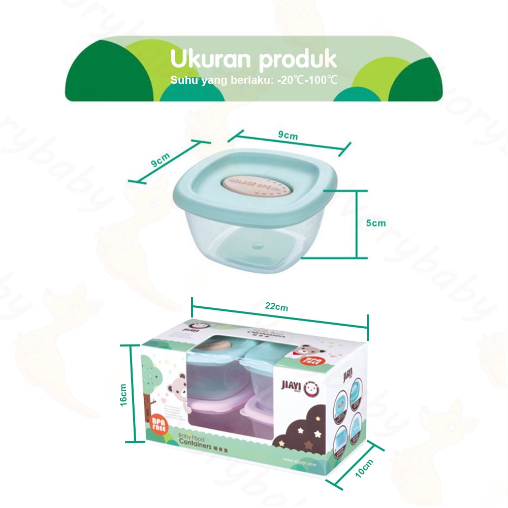 Ivorybaby Tempat makan bayi set/Food container mpasi/Wadah Kontainer Mpasi Bayi