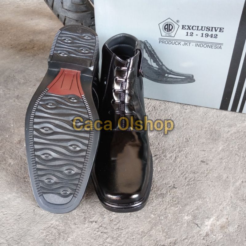 SEPATU PDH PERWIRA AR EXCLUSIVE 1209P SLETING KILAP KULIT TALI IMITASI TNI POLRI ORI SATPAM SECURITY