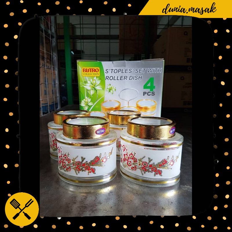 Toples Kaca Set Bistro 4 Pcs Unik Murah Berkualitas