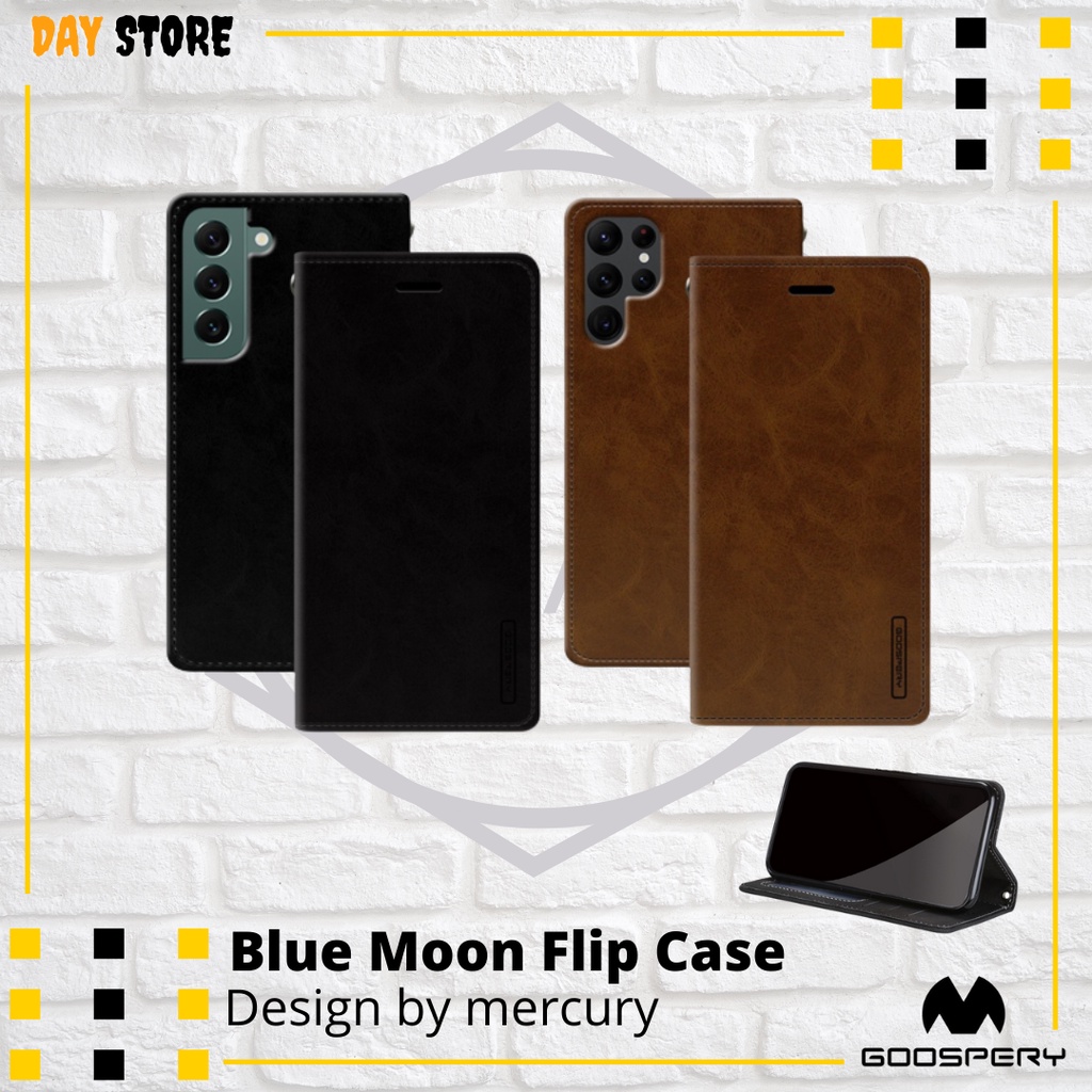 Flip Case Samsung Galaxy S22 Plus S22 Ultra S22 5G Bluemoon Flip Case Goospery Original