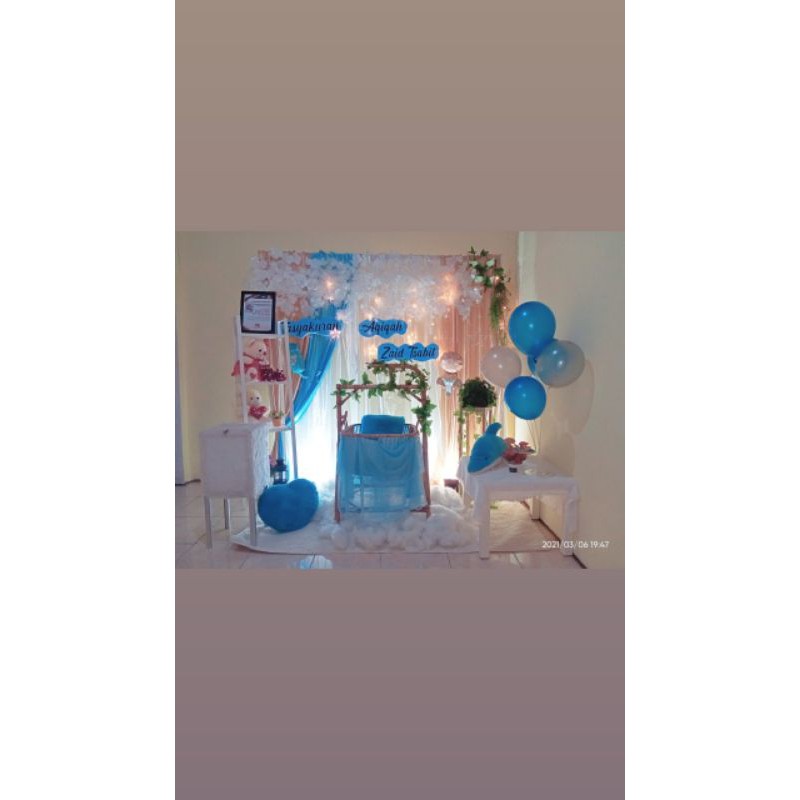 Paket backdrop aqiqah / Dekorasi aqiqah paket premium
