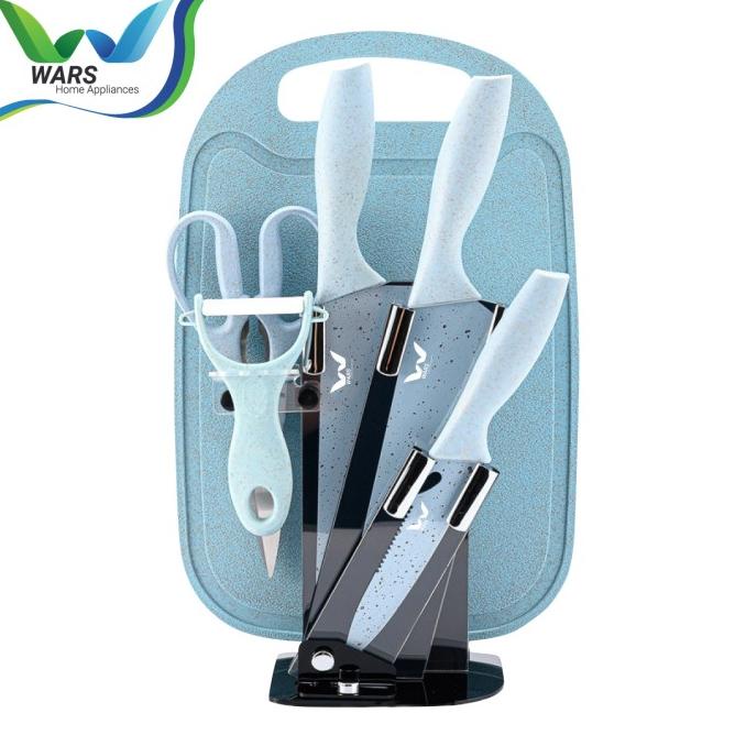 

PROMO Pisau Gunting Dapur Set 7 in 1 Dengan Tempat Pisau Dan Talenan WARS MURAH