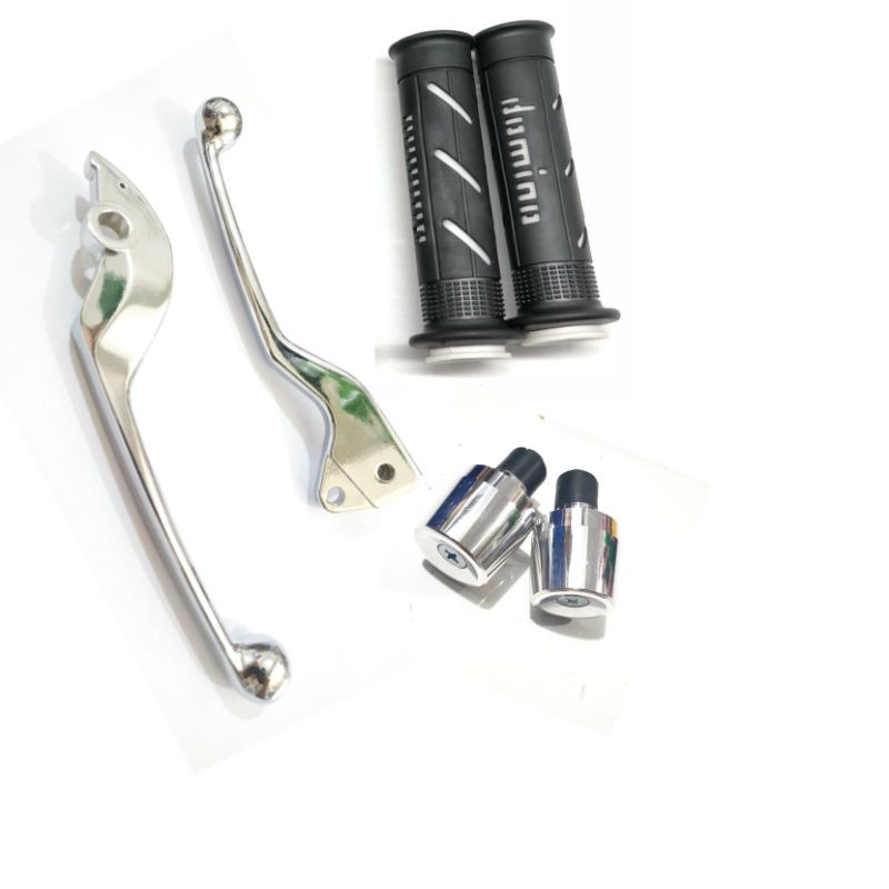 Sepaket handle handel hendel tuas rem croum + hanfat handgrip grip + jalu stang croum motor vario 15