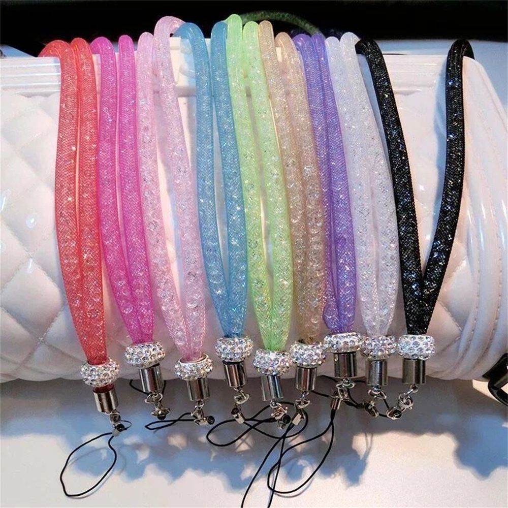 Quinton Tali Lanyard Mesh Kristal Berlian Imitasi Multi Fungsi Anti Maling Holder Handphone / Kunci