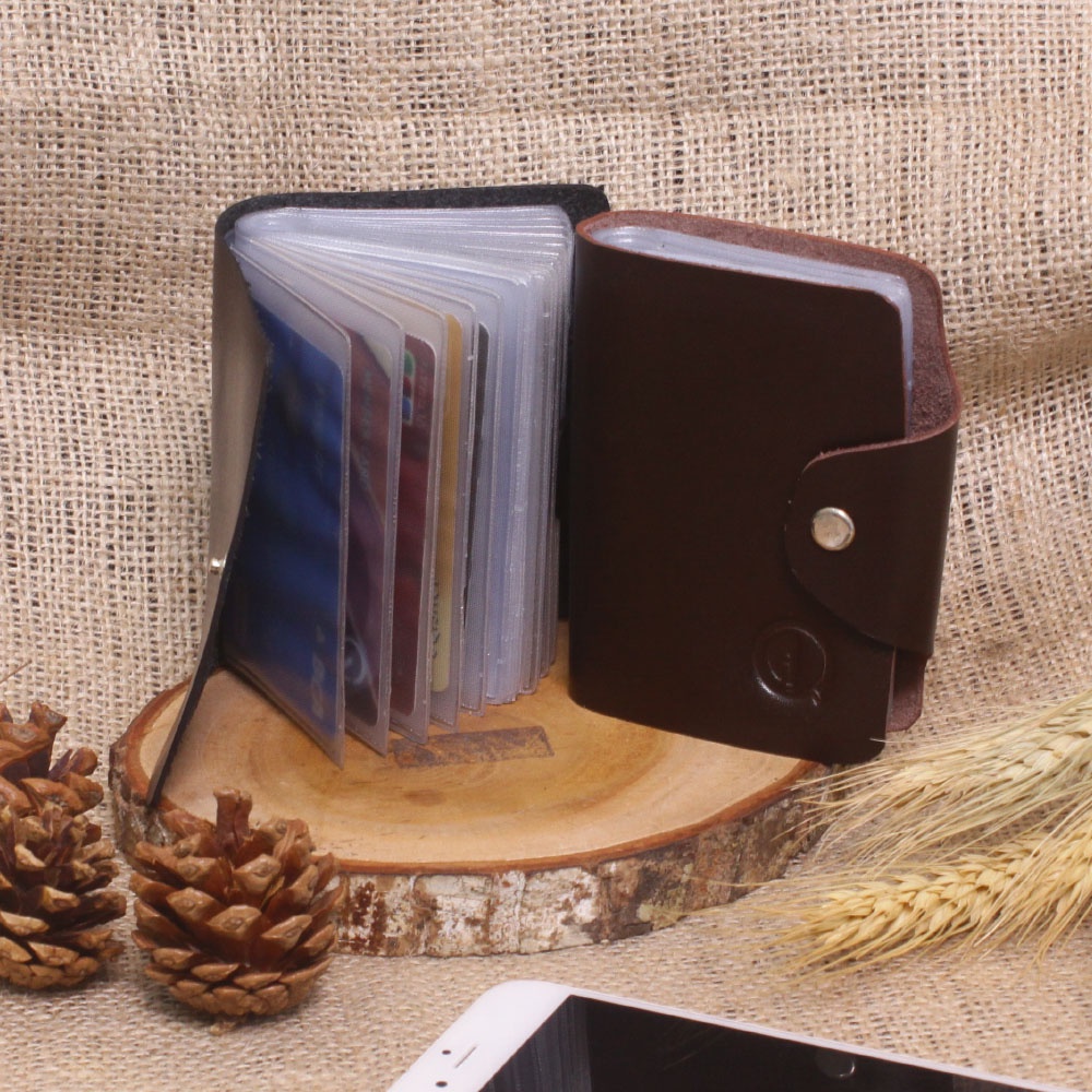 DOMPET KARTU PRIA / CREDIT CARD Wallet Genuine LEATHER ASLI KULIT SAPI, DESAIN RAPI &amp; ELEGAN - CH01