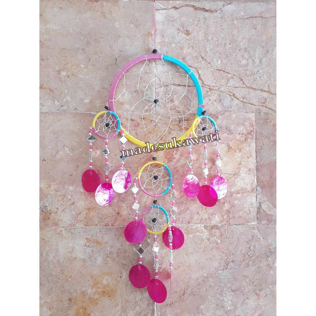 Dream catcher pelangi kaca kerang