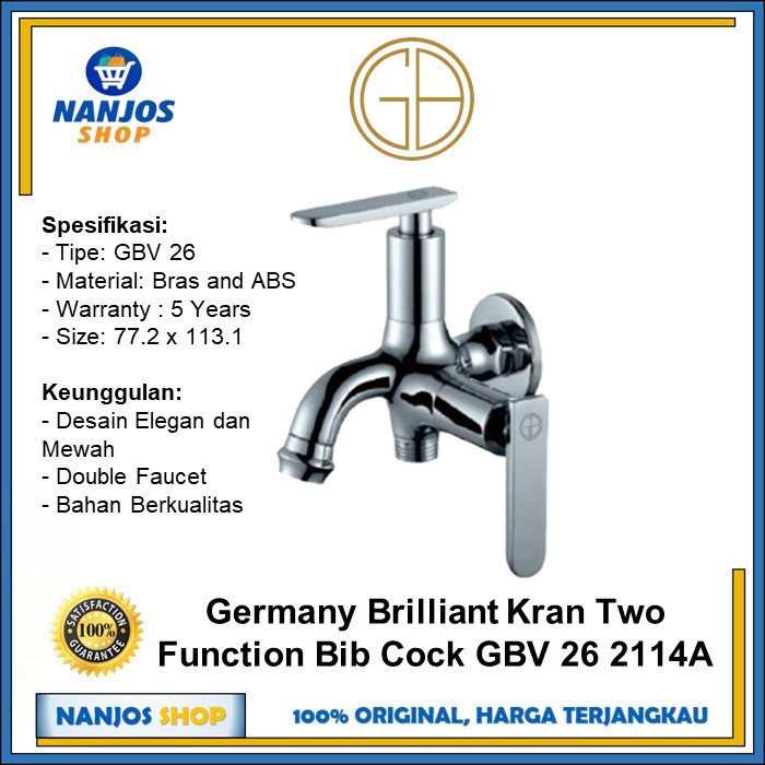 Germany Brilliant Keran / Kran Tembok Cabang Tap Gbv 26 / Gbv26 2114a