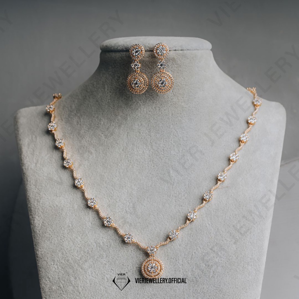 VIER JEWELLERY LUXURY SET 7058 / WEDDING JEWELLERY SET / BRIDE JEWELLERY