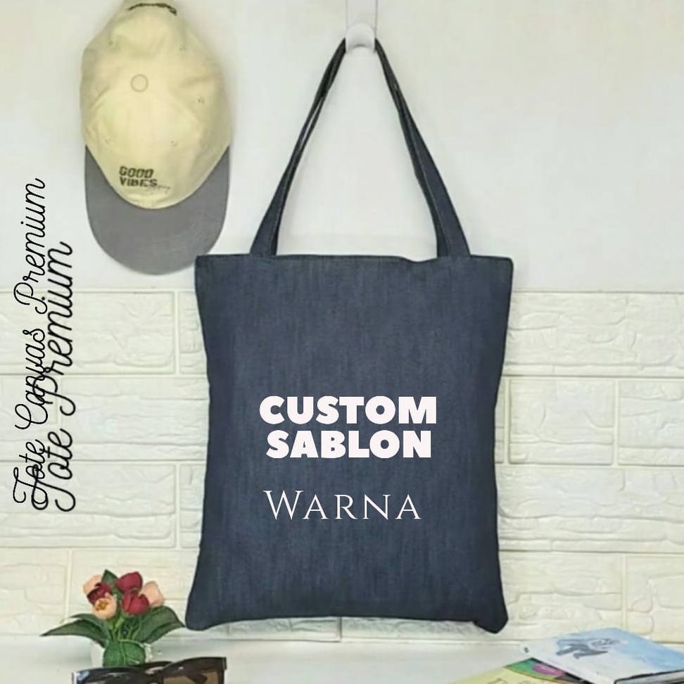 Totebag Aesthetic Wanita Bisa Custom Sablon Warna Canvas dan Tas Tote Bag Cewek Simple Stylish Polos Kanvas Murah Untuk Tas Kuliah, Goodie Bag Ulang Tahun,  Tas Belanja, dan Tas Souvenir TT 010