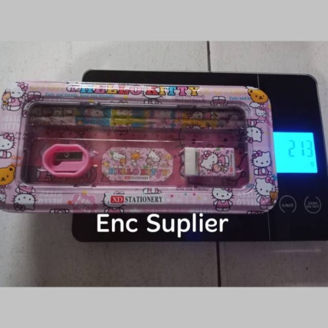 

1 paket Tempat pensil kaleng motif karakter 23 x 3 x 10 cm disney legkap ada penggaris pensil penghapus rautan per pcs - enc.sup